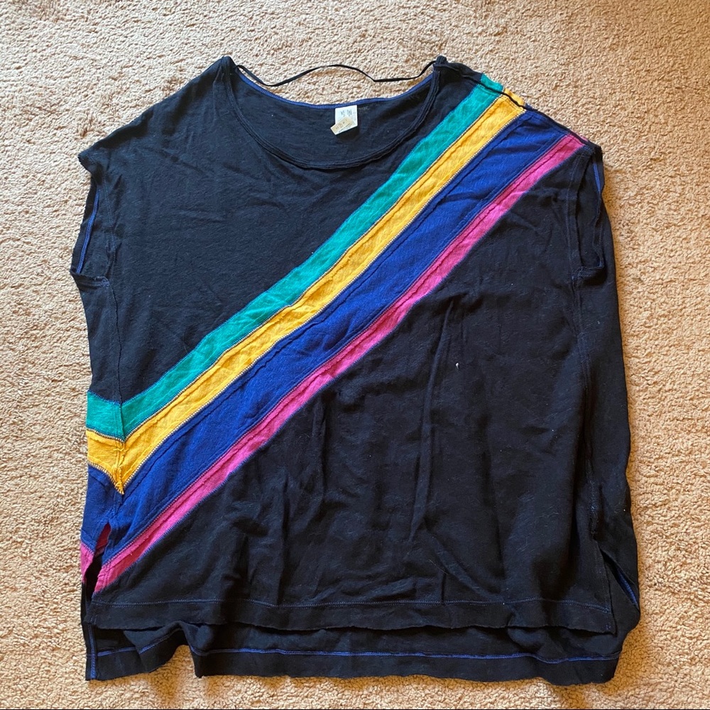 We the free linen/cotton boxy stripe shirt